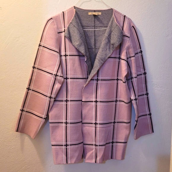 Ava Paige XL Pink Plaid Blazier Jacket - Picture 2 of 6